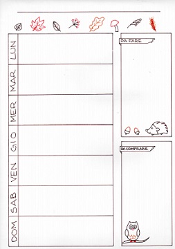 calendario settimanale stampabile
