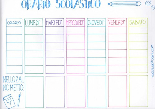 ORARIO SCOLASTICO STAMPABILE
