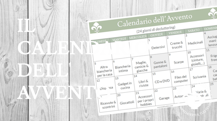 calendario avvento Natale decluttering