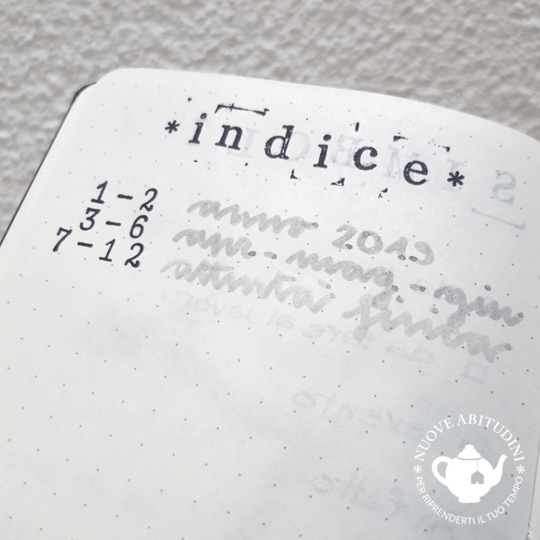 indice bullet journal