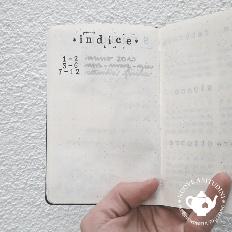 indice bullet journal