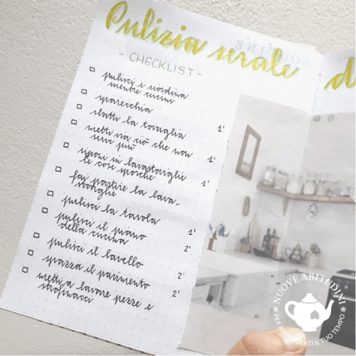 check list pulizia serale cucina