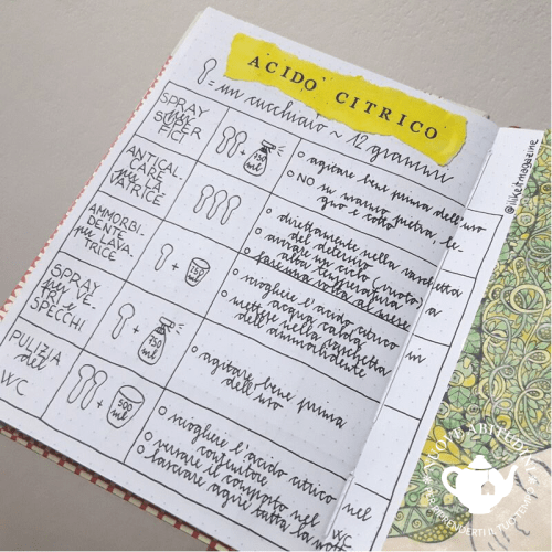 istruzioni acido citrico