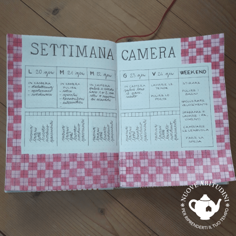 planner pulizia camera da letto
