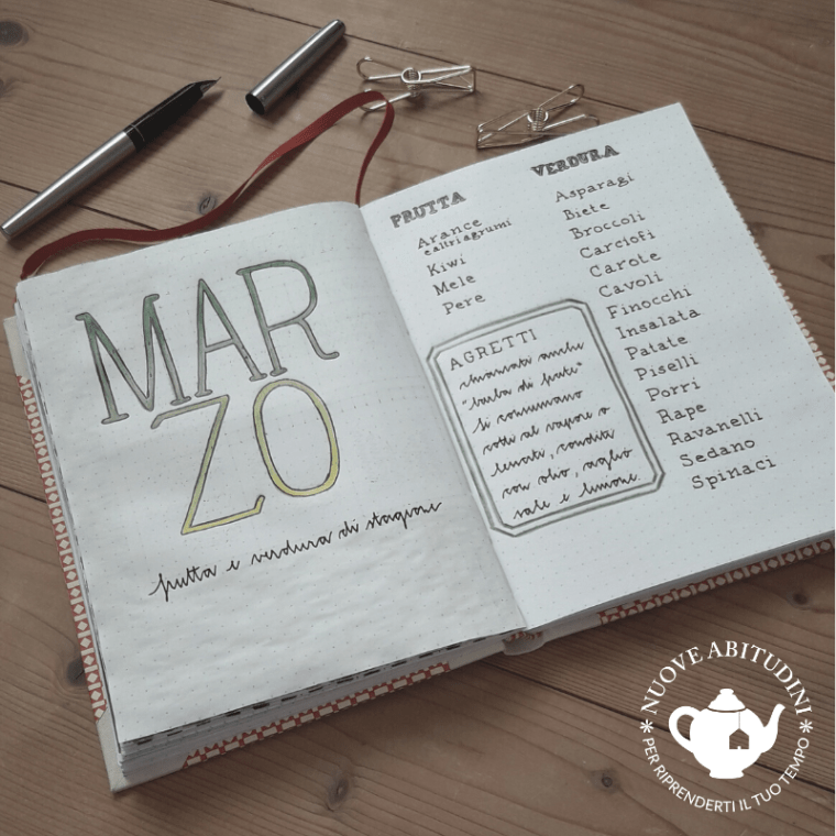 frutta e verdura di marzo