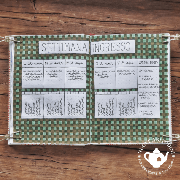 planner pulizia ingresso