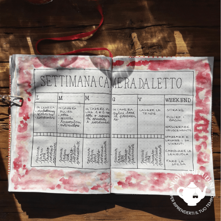 planner pulizia camera da letto